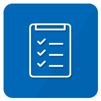 icon checkliste blau weiß